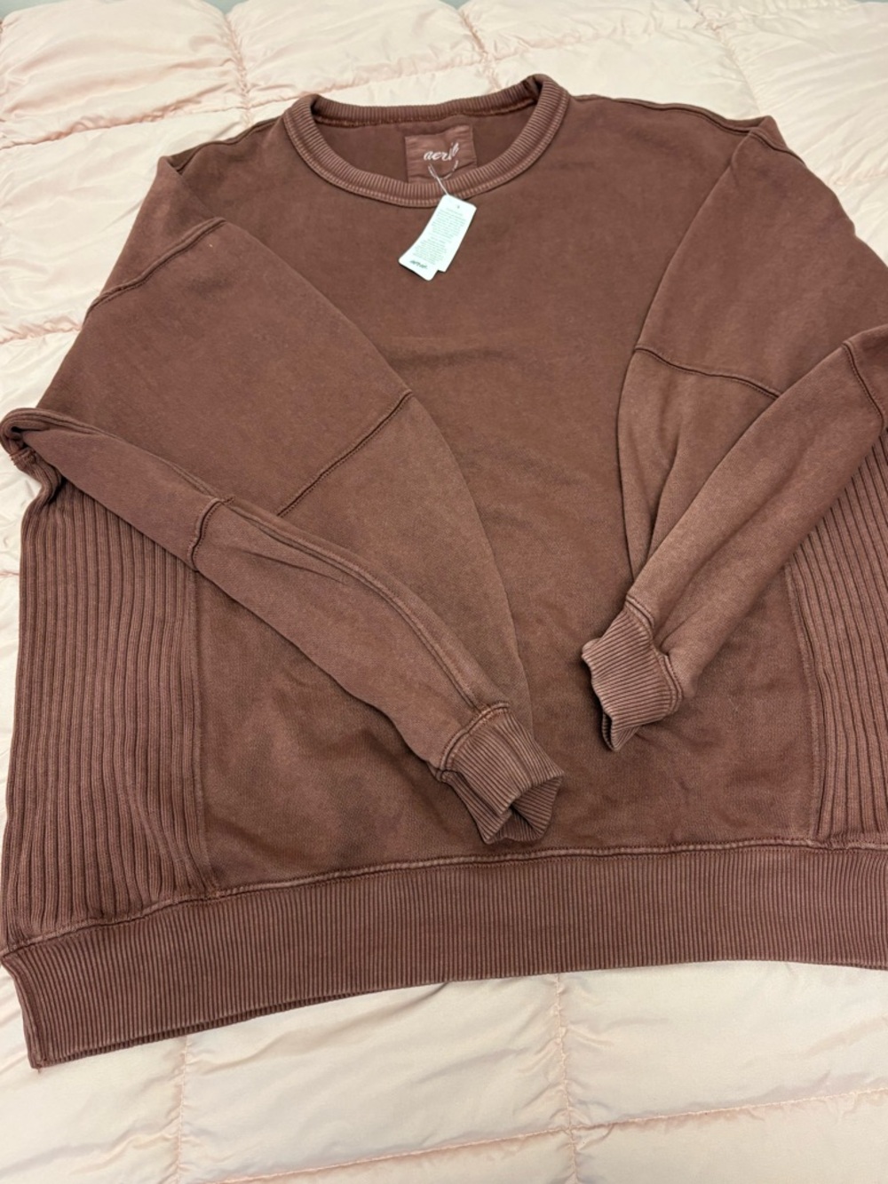 AERIE Women’s Crewneck Sweatshirt in Chocolate Brown